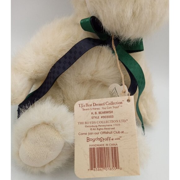 H.B. Bearwish Boyds Birthday Bear Vintage 2001 Retired 903003 8 Inches Plush - Picture 7 of 14